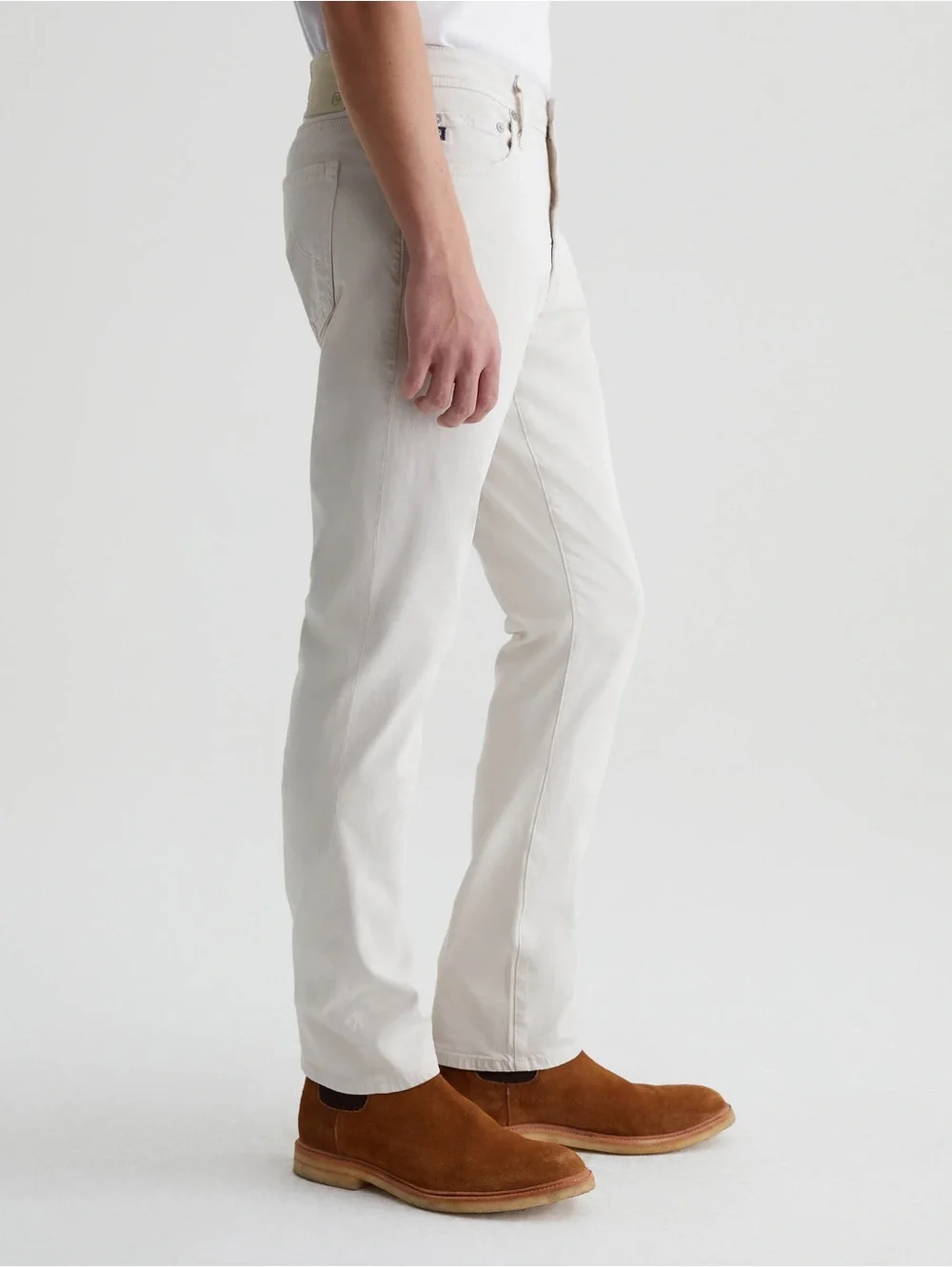 AG Everett Slim Straight Cotton Blend Pants Cream 36x34 Coastal Beach Casual